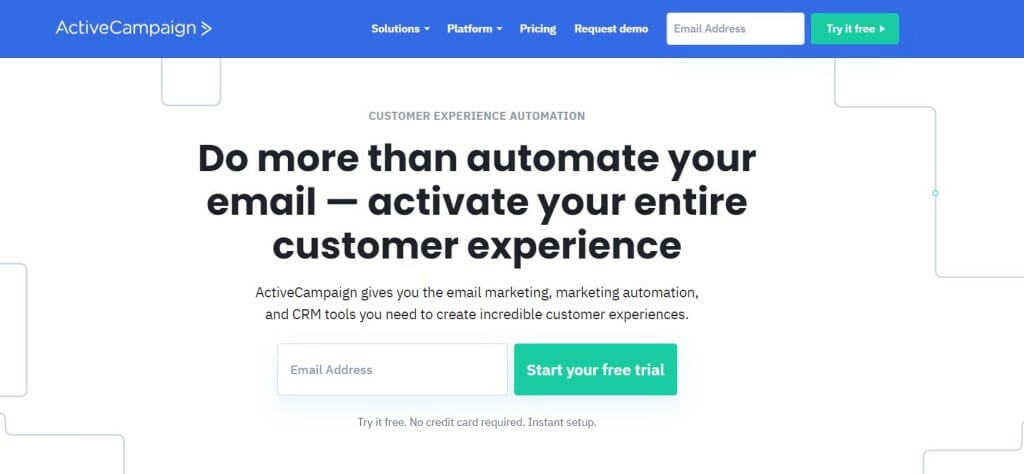 home page activecampaign