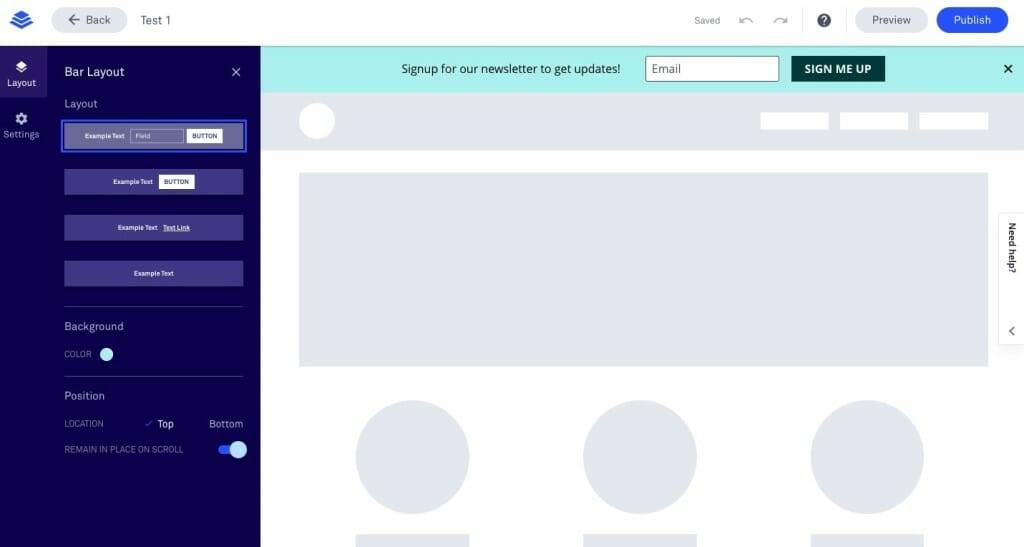 leadpages barre alerte