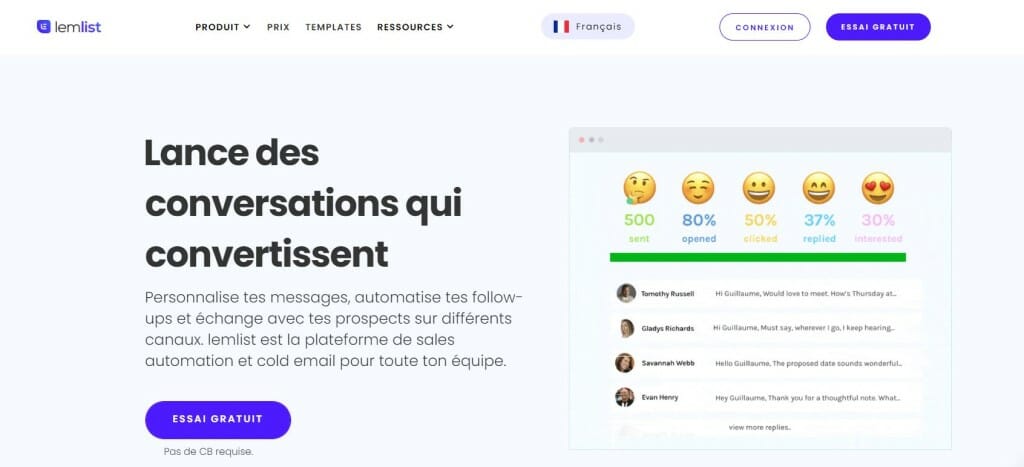 logiciel emailing comparatif lemlist