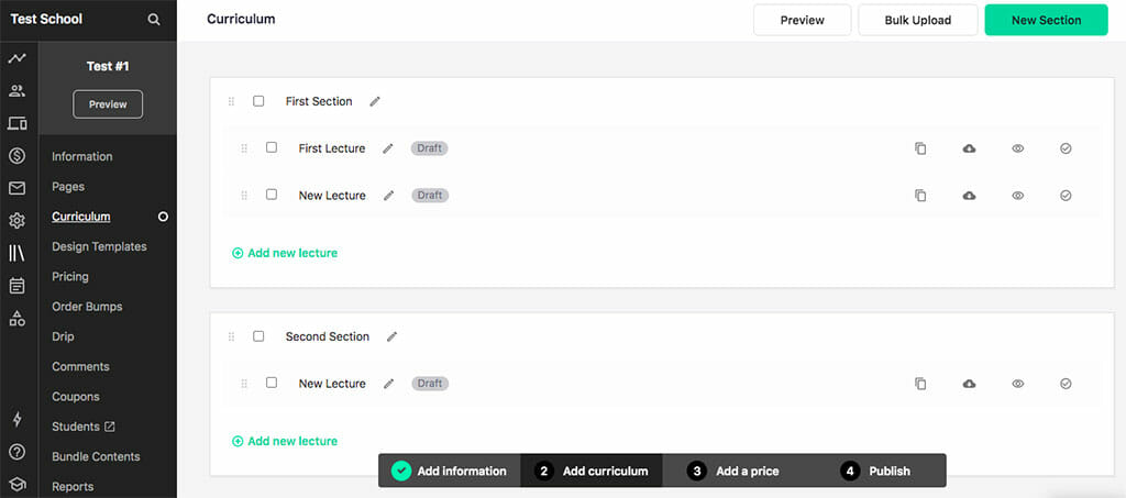 creer formation avec teachable