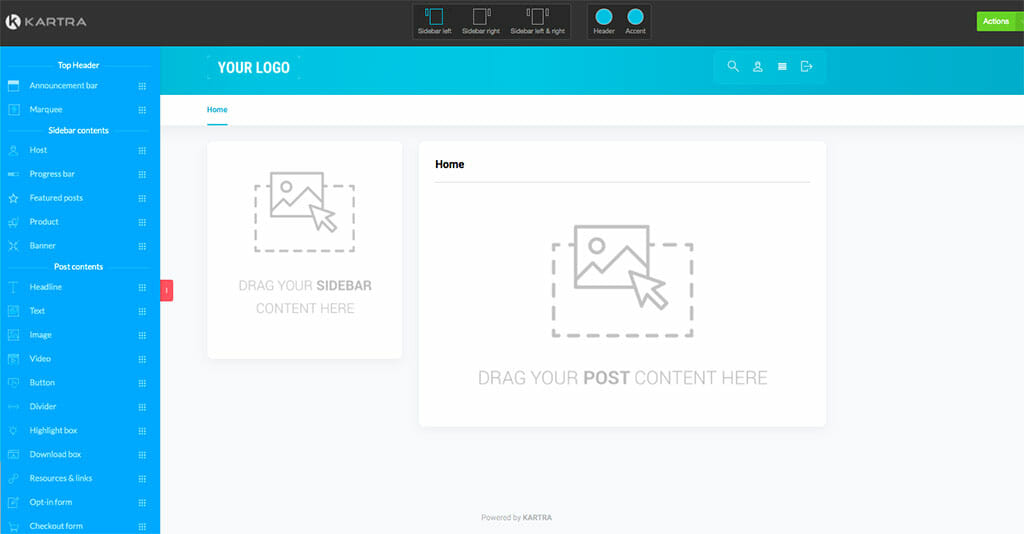 creer landing page avis kartra