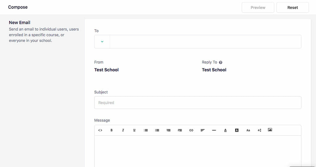 envoyer emailing teachable
