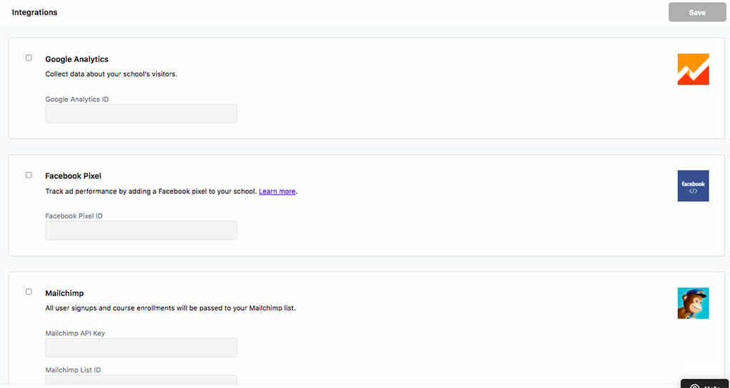 faire integration dans teachable