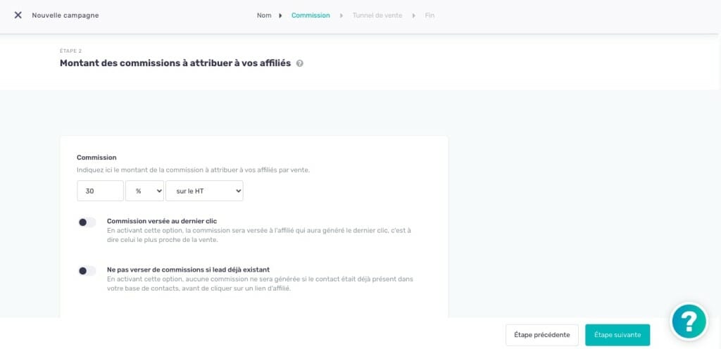 parametrer programme affiliation learnybox
