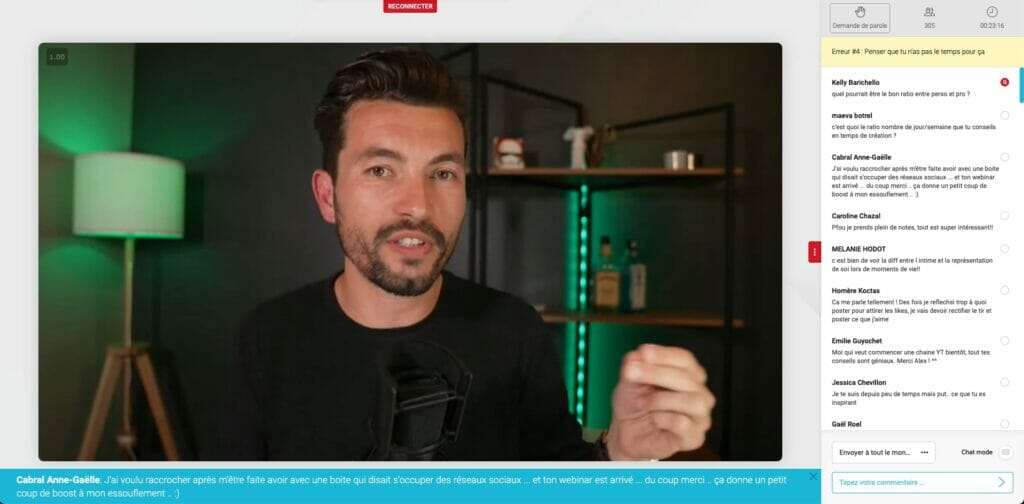 alex vizeo faire webinar conference en ligne