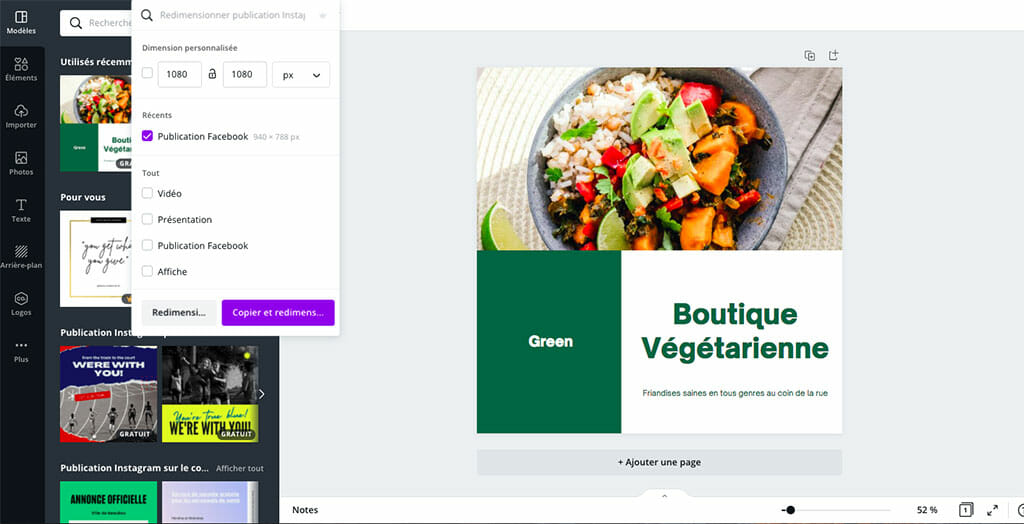 redimensionner image canva