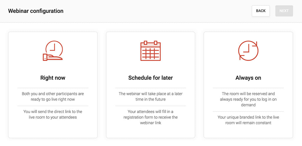 webinarjam panneau configuration
