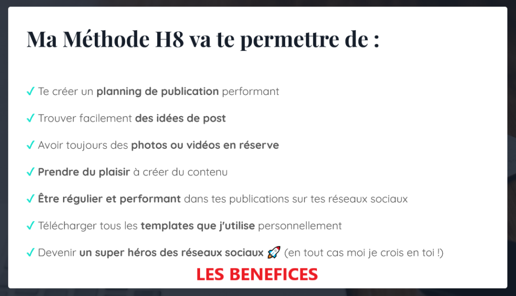 benefices exemple page capture