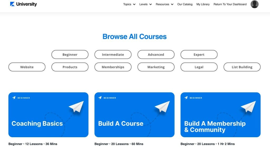 kajabi university cours en ligne