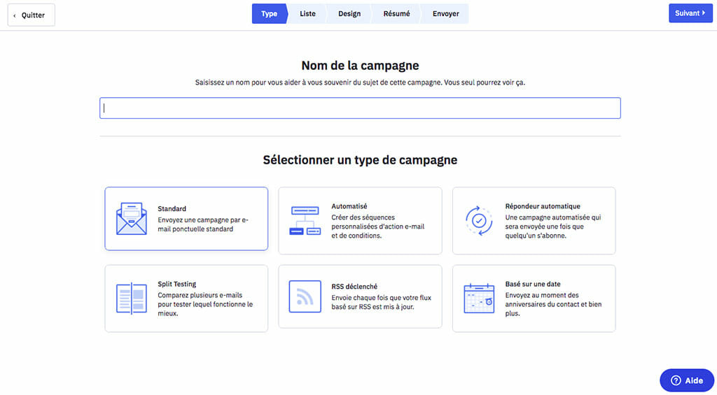 ActiveCampaign creation campagne