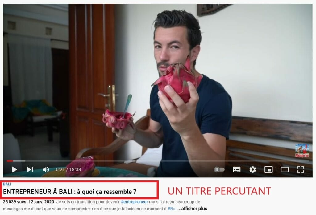 titre percutant promouvoir chaine youtube