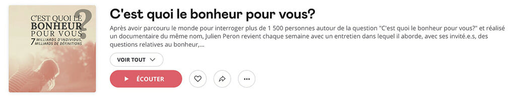 c'est quoi le bonheur pour vous podcast developpement personnel