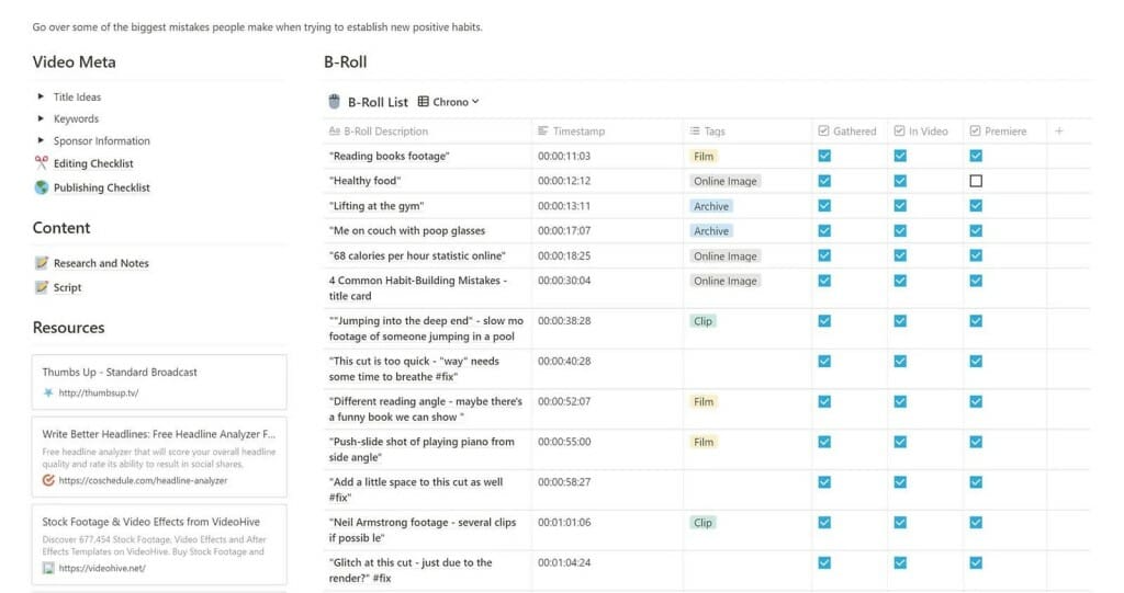 gerer sa chaine youtube avec ce template notion