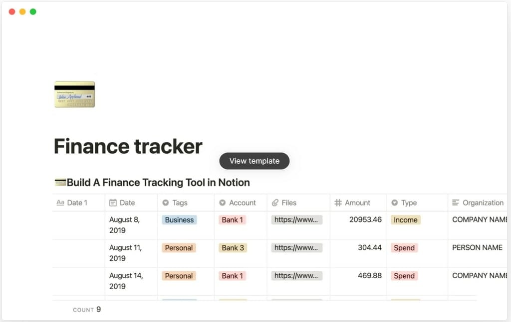 template notion gratuit pour gerer son budget